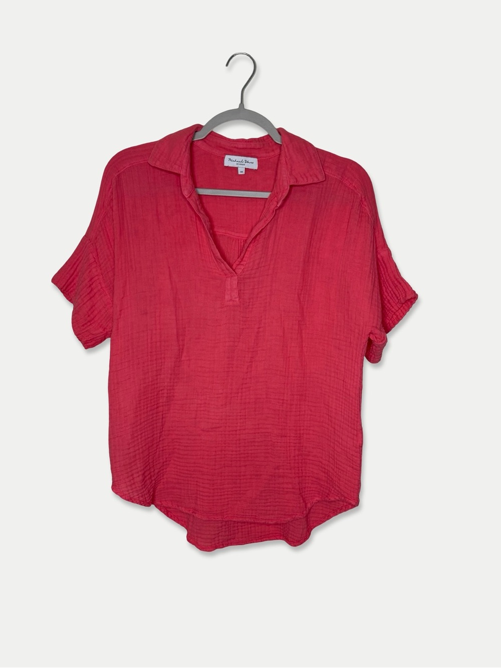 Michael Stars Blouse Oversized XS Coral Color 100% Cotton GUC